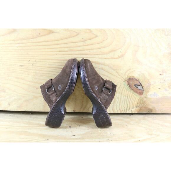 Born Shoes 9 Womens Black 40.5 Brown Suede Mules Clogs Slip Ons Comfort - Picture 3 of 5